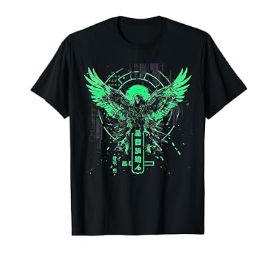Minimalista Cyberpunk Fantasía Águila Arcano Verde Arte Japonés Camiseta | Ya disponible en tu tienda friki favorita! En mundofriki.es! Minimalista Cyberpunk Fantasía Águila Arcano Verde Arte Japonés Camiseta | Ya disponible en tu tienda friki favorita! En mundofriki.es!
