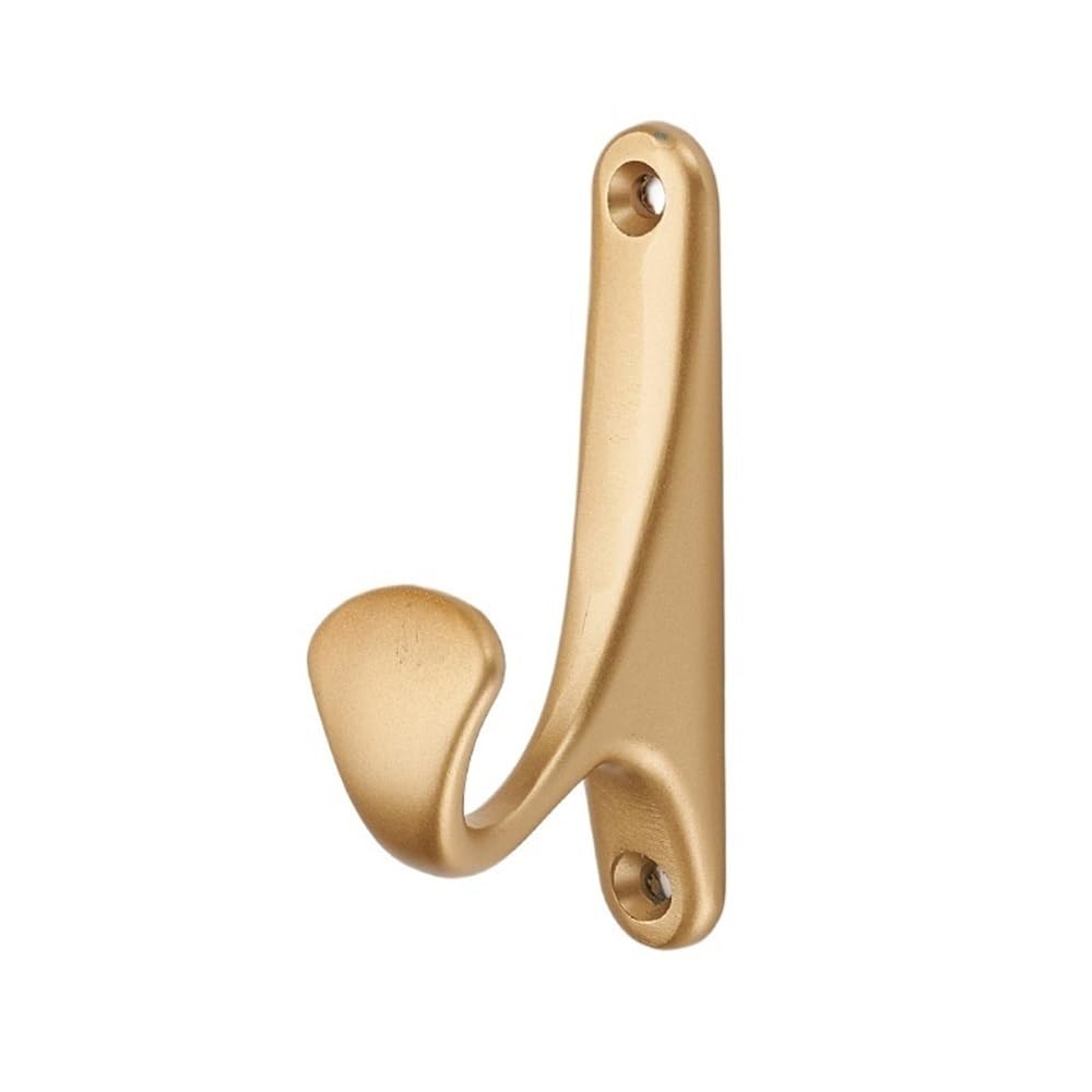YQINQIN83B Coat Hangers Hardware Closet Robe Hanger Zinc Alloy Hook Simple Black Gold Metal Wall Home Decoration Coat Porch Living Room for Bedroom(Gold)