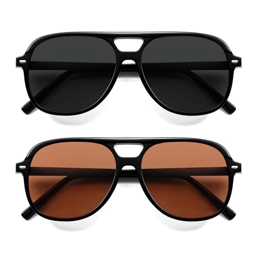 Image of Retro Trendy Polarized Aviator Sunglasses Womens Mens 70s Classic Vintage Oversized Sun Glasses AR82278