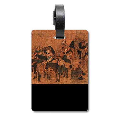Étiquette de valise motif cheval de thé indéchirable avec rabat
