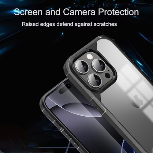 Image of KARWANBack Cover |Shockproof Bumper Case | Full Camera Protection | Raised Edges | Super Soft Side TPU | Bumper Case for iPhone 15 Pro Max -Black