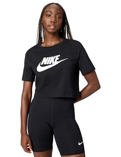Idee Regalo Donna a meno di 100 euro Nike W NSW Tee Essntl CRP ICN FTR Donna, Black/White, XS