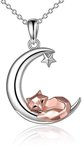 YAFEINI Fox/Frog/Panda/Horse/Pig/Elephant Necklace Sterling Silver Cute Origami Animal Pendant Gifts for Women Jewelry