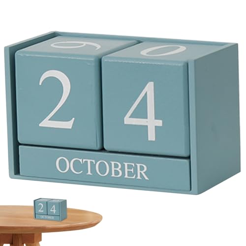 Calendrier perpétuel en bois bleu pour ne plus jamais racheter d'agenda