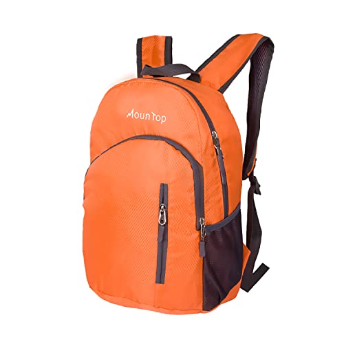 Mountop Outdoor Lightweight Foldable Water Resistant Backpack For Travel Hiking Riding - Orange #TOP1