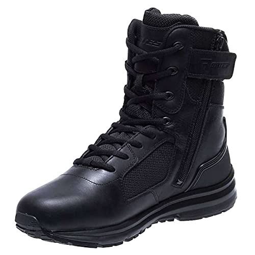 Bates Mens Raide 8In Side Zip Leather Synthetic Black Boots 10 Us #TOP2