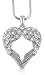 Crystal Guardian Angel Heart Wings/Wing Silver Tone Necklace Gift for Women Teens Girls