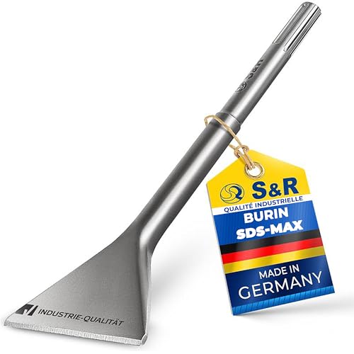 S&R Burin Large à Carreaux SDS-MAX 350x105mm Ciseaux Carrelage Perforateur SDS Max. Made in Germany.