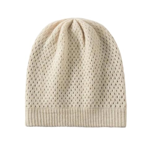 Bonnet en cachemire femme double couche : le luxe d'un tricot chaud en dentelle