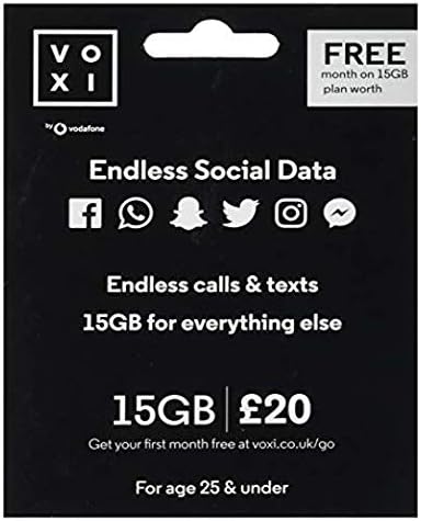 Vodafone Voxi Sim Card With Endless Social Media Amazon Co Uk Electronics