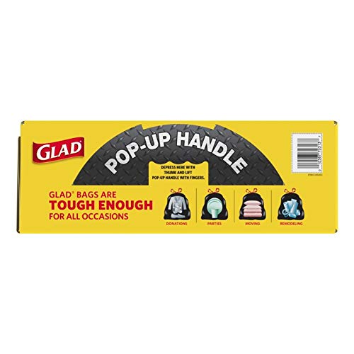 Clorox Clo 70313 Glad 30" X 33" Size, 1.1-Mil Thickness, 13 Gallon Black Color Drawstring Outdoor Trash Bag #TOP5