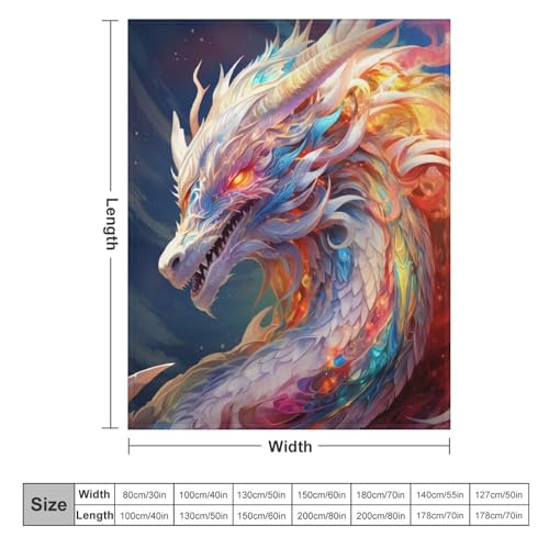 Couverture plaid dragon 127x152 cm jeté de canapé doux et résistant - 6