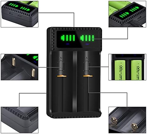 PowerTrust Universal Intelligent Battery Charger for 21700 18650 18500 18350 26650 20700 22650 18490 17670 17500 10440 14500 Rechargeable Batteries IMR/ ICR/ Li-ion/ INR