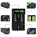 PowerTrust LED Universal Battery Charger for 21700 26650 22650 18650 18490 18350 17670 17500 16340 14500 10440 Rechargeable Batteries