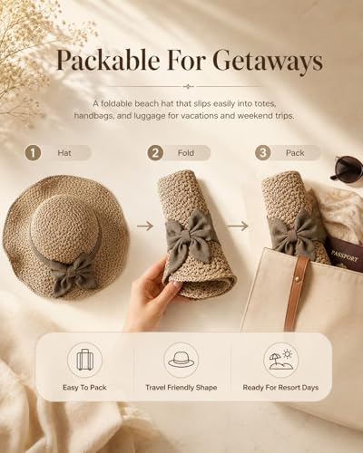 Sombrero Elegante de Paja Tejida con Lazo para Mujer miniatura 6
