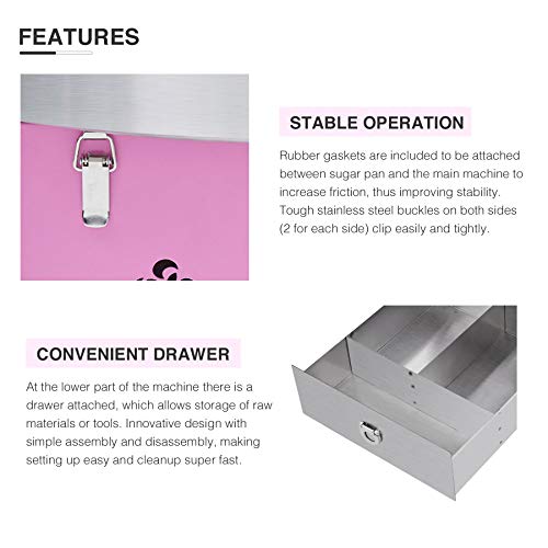 image for CO-Z 20.5 Inch Cotton Candy Machine, Large Commercial Cotton Candy Flo