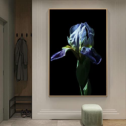 Fleur bleue affiches pour salon art abstrait moderne 50x70