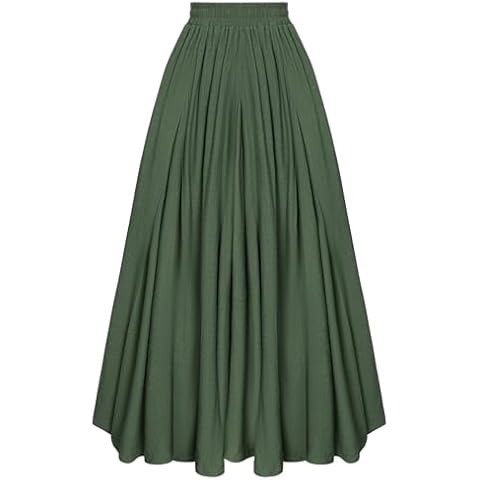 Women's Olive Green Renaissance High Waist Skirt Cover