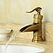 BH-JJSMGS，Cascata beccuccio singola maniglia bagno lavandino rubinetto in ottone rubinetto del bacino rubinetto dell'acqua calda e fredda sotto contatore rubinetto del bacino retrò