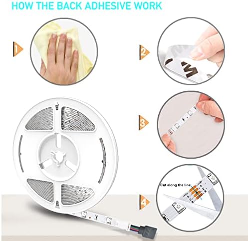 50ft Led Strip Lights Smart Light Strips with App Control and IR Remote, 5050 RGB Led Lights for Bedroom, Music Sync Color Changing Lights for Room Party