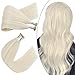 Ugeat Itip Human Hair Extensions 22 Inch Stick Tip Hair Extensions Human Hair #60A White Blonde I Tip Hair Extensions 0.8G/Strand 40Grams I Tip Fusion Hair Extensions Human Hair