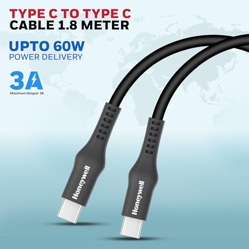 Image of Honeywell Travel Essential Kit, 4-in-1 Charging Kit - Zest 45W GaN Charger, 1.8m Type-C to USB-C & Type-C to Lightning Cables, & 18W PD Smart Car Charger, Universal Compatibility