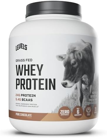 Levels Grass Fed Whey Protein Powder, No Artificials, 24G of Prot...
