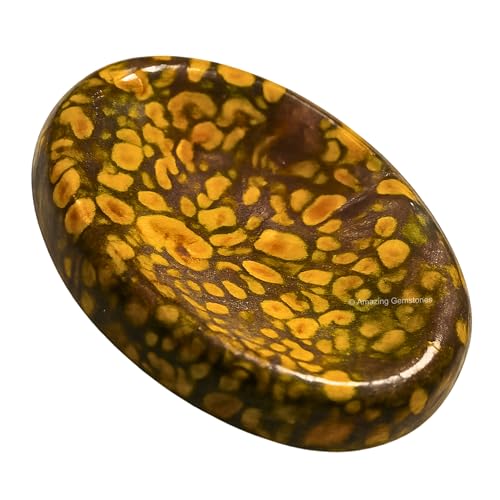 Image of Amazing Gemstone Fruit Jasper Worry Stone Crystals and Healing Stones - Stress Relief Gifts - Piedra Crystal Fidget for Meditation, Relaxation - Unique Stocking Stuffers Birthday Gifts for Women, Men
