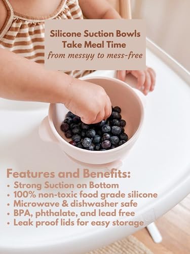 Ullabelle Silicone Baby Bowls With Lids | Toddler Food Storage Bowls Set (Pink) #TOP1