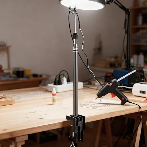 ScitoLAB Universal Flexible Iron Cord Holder, Steam Iron Cord Holder for Standard Ironing Boards, Metal, Tabletop Mount