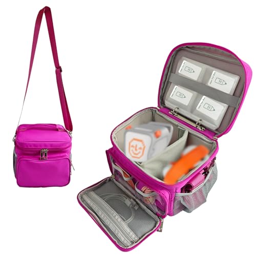 JDSZM Travel Carrying Case Compatible with Yoto Player Bluetooth Speaker and Headphone Accessories, Card Holder Holds up to 80 Cards with Shoulder Strap, Bag Only (Purple Pink) — view 6
