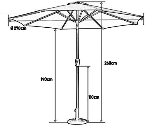 Sombrilla de jardín HLTYGWX de 9 pies para evitar el calor en tu terraza 5