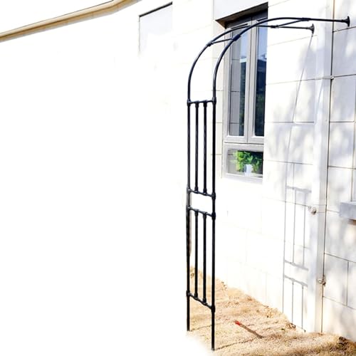 Halbseitiger Gartenlaubenbogen groß 2,4 m Gartenlauben für den Außenbereich Rosenkletterpflanze Pergola Spalier robuster Weinreben Torbogen Metallstahl