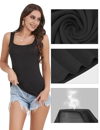 Image of BQTQ 5 Pack Women's Tank Tops Square Neck Sleeveless Ladies Tank Top Undershirts