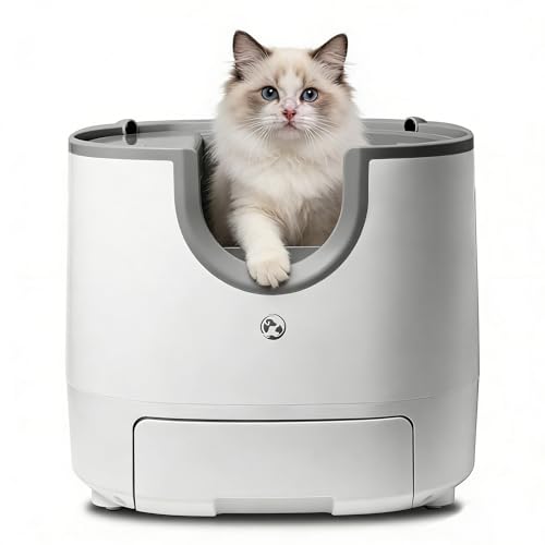 FuroomateCare Self-Cleaning Cat Litter Box for Multiple Cats Large Capacity Open-Top Design with Enhanced Safety & Included Trash Bags (Upgraded Model)