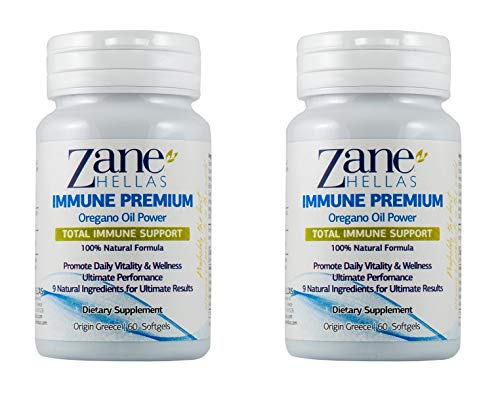 Zane Hellas Immune Premium Softgels. Immune Support. Multiple Defense System. Wellness Support. Provides Strong Antioxidants. 100% Herbal Solution. 120 Softgels. Pack of 2
