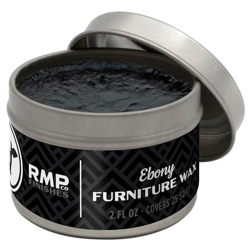 RMP Finishes Furniture Wax Sealant for Painted Furniture, Paint Sealer Topcoat for Cabinets, Unfinished Wood Decor, Beeswax, Ebony, 2 oz.