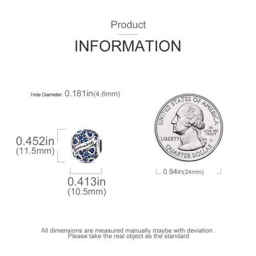 Image of MULA Birthstone Charms 925 Sterling Silver for Bracelets and Necklaces