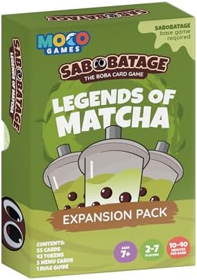 Sabobatage Expansion Pack: Legends of Matcha - Easy Family-Friendly Party Game | Card Games for Adults, Teens & Kids | 2-7 Players