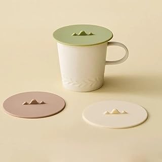 2 Pack Silicone Cup Covers with Spoon Holder - Dustproof & Leakproof Reusable Mug Lids，Reusable Mug Cover