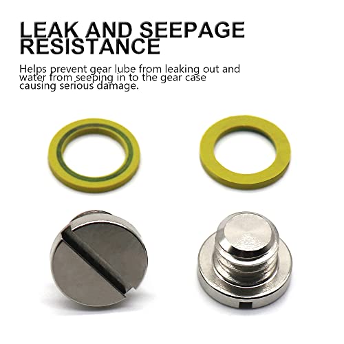 Lower Drain Plugs, Lower Unit Oil Drain Plug Gearcase Screw & Gasket For Mercury40 50 60 70 75 90115Hp/Mercruiser Bravo/Alpha1Gen2, Replaces 10-79953Q2 10-79953A2 18-2244 22420 10-79953Q04 #TOP2