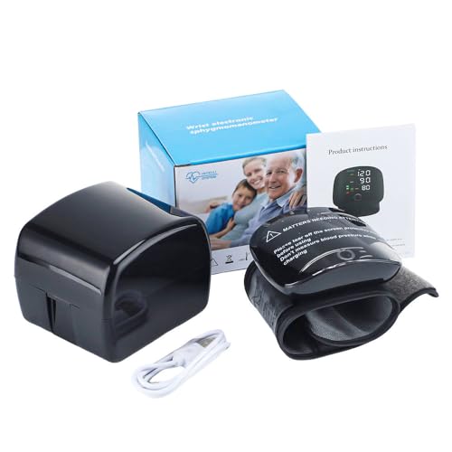 Image of Wrist Blood Pressure Monitor with 1-Year Warranty | Digital BP Machine with Voice Support | Blood Pressure Machine Rechargeable Type-C | HD LED Display | One-Touch Operation | Clinically Accurate | 2 User Memory | Irregular Heartbeat Detection | Portable BP Monitor for Home Use