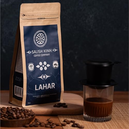 Salish Kinh Dark Lahar | 12oz Whole Bean Coffee | 100% Robusta | Single-Origi...