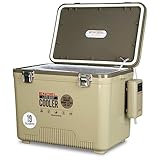 ENGEL 19 Quart Live Bait Cooler PRO for Fishing - Portable Minnow and Bait Bucket with Lithium-Ion Rechargeable Aerator - Tan (19Qt)