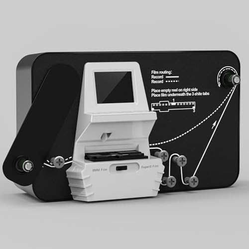 Super-Filmscanner, 8/8 mm, Konverter in digitaler Rolle (Film auf Rolle 3 Zoll, 5 Zoll, 7 Zoll und 9 Zoll), Video Digitalisierer mit LCD-Display 2,4 Zoll, 1080P und SD-Speicherkarte 32 GB