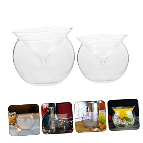 Luxshiny 6 Peças De Copo De Coquetel Bola Vidro Grande Transparente