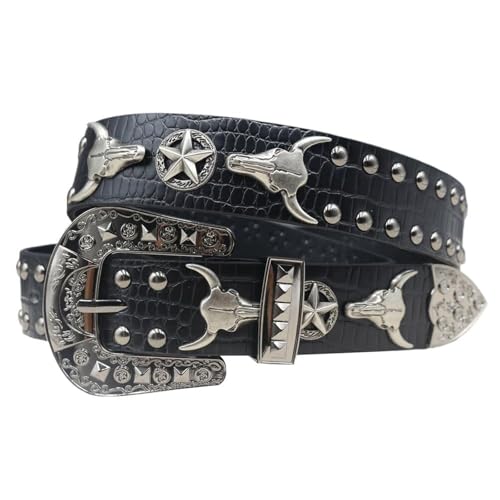 Ceintures de cowboy western en cuir clouté pour ajuster vos jeans amples