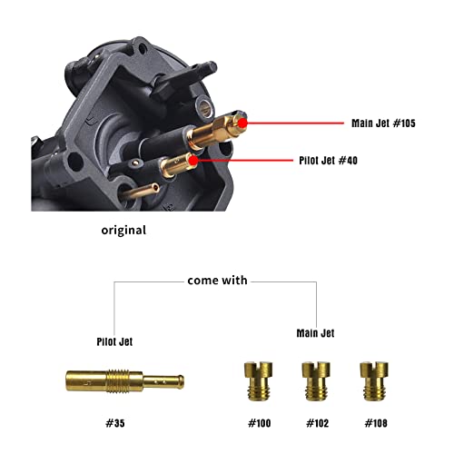 NIBBI Carburador PE 24mm (125cc-150cc) con Tres Boquillas Principales y un Carburador de Carreras de Rendimiento de Inyección Piloto Para Reemplazar el Keihin Carburador