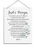 Inspirational Wall Decor, Decorative Hanging Wood Signs, Religious Wall Decor, Christian Artwork for Home Farmhouse Decor, Lord's Prayer Wall Sign- Our Father, who Art in Heaven, Hallowed be Thy Name