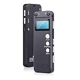  Digitaler Sprachrekorder, Professioneller Diktiergerät Voice Recorder USB mit 8GB MP3 Player, Sprachaktivierter Rekorder Wiederaufladbarem Stereo HD Sprachaufzeichnungsgerät für Vorträge Meetings